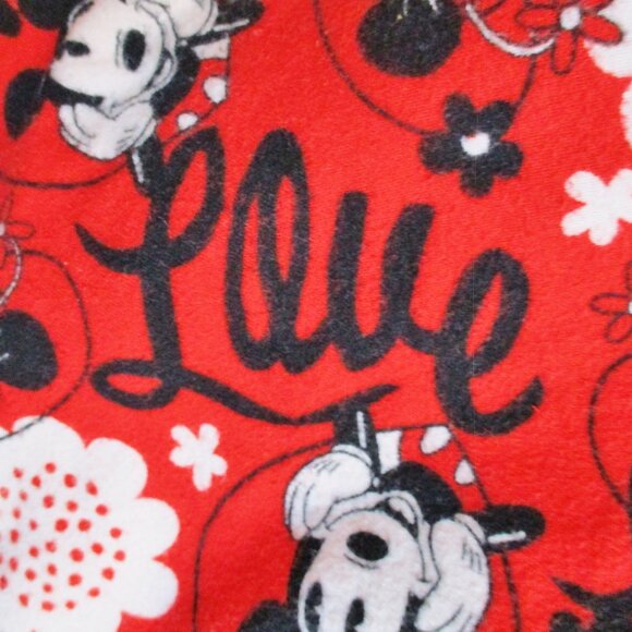 Disney Womens Flannel Pajama/Lounge Pants Mickey&Minnie, Red, Tie Close Size 2XL - Picture 5 of 13